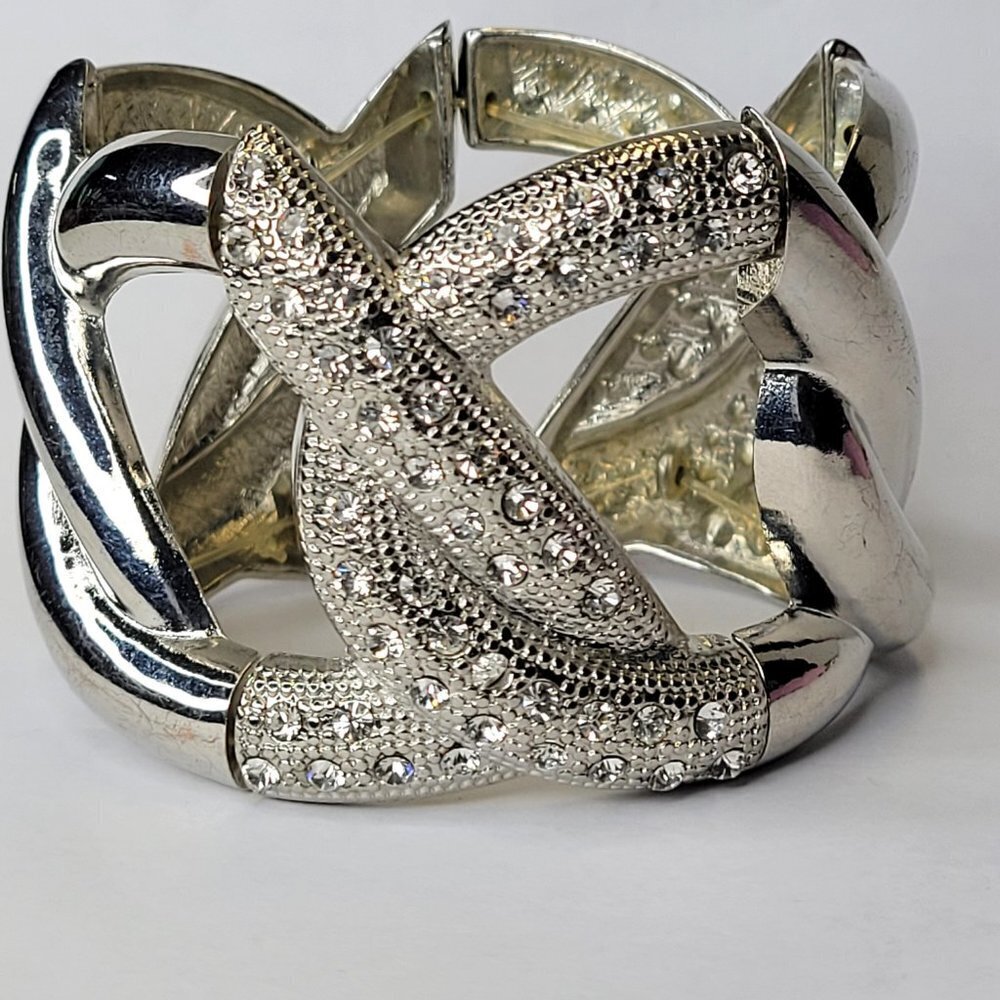 Silver Crystal Stretchy Bracelet